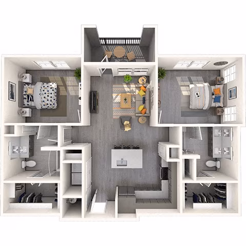 2 Beds • 2 Bath 3202 floor plan